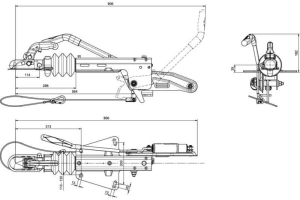 Dispositif de dépassement KNOTT KF20A avec attelage K20B pour remorque de 2000kg avec timon en V – Image 8