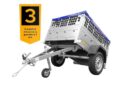 Petite remorque Garden Trailer 150 KIPP [avec bâche plate grise, roue jockey, Tige de support bâche]