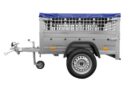 Petite remorque Garden Trailer 150 KIPP [avec bâche plate grise, roue jockey, Tige de support bâche]