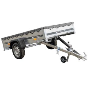 Remorque galvanisée 230 x 125 cm Garden Trailer 230 KIPP [avec roue jockey, bâche plate et tiges de support bâche]