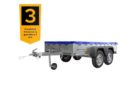 Remorque voiture 2 essieux Unitrailer 264/2 Kipp AVEC ROUE JOCKEY, TIGE DE SUPPORT DE BÂCHE ET BÂCHE PLATE GRISE