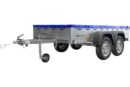 Remorque voiture 2 essieux Unitrailer 264/2 Kipp AVEC ROUE JOCKEY, TIGE DE SUPPORT DE BÂCHE ET BÂCHE PLATE GRISE