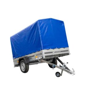 Remorques bâchées Unitrailer Garden Trailer 230 KIPP avec bâche haute (110 cm), arceau (110 cm) et roue jockey 230x125