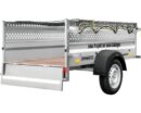 Remorque à un essieu Humbaur remorque pour projet Steely y compris rehausse de tôle perforée, filet & roue jockey 2050 x 1095 x 600 mm non freinée poids total autorisé 750 kg