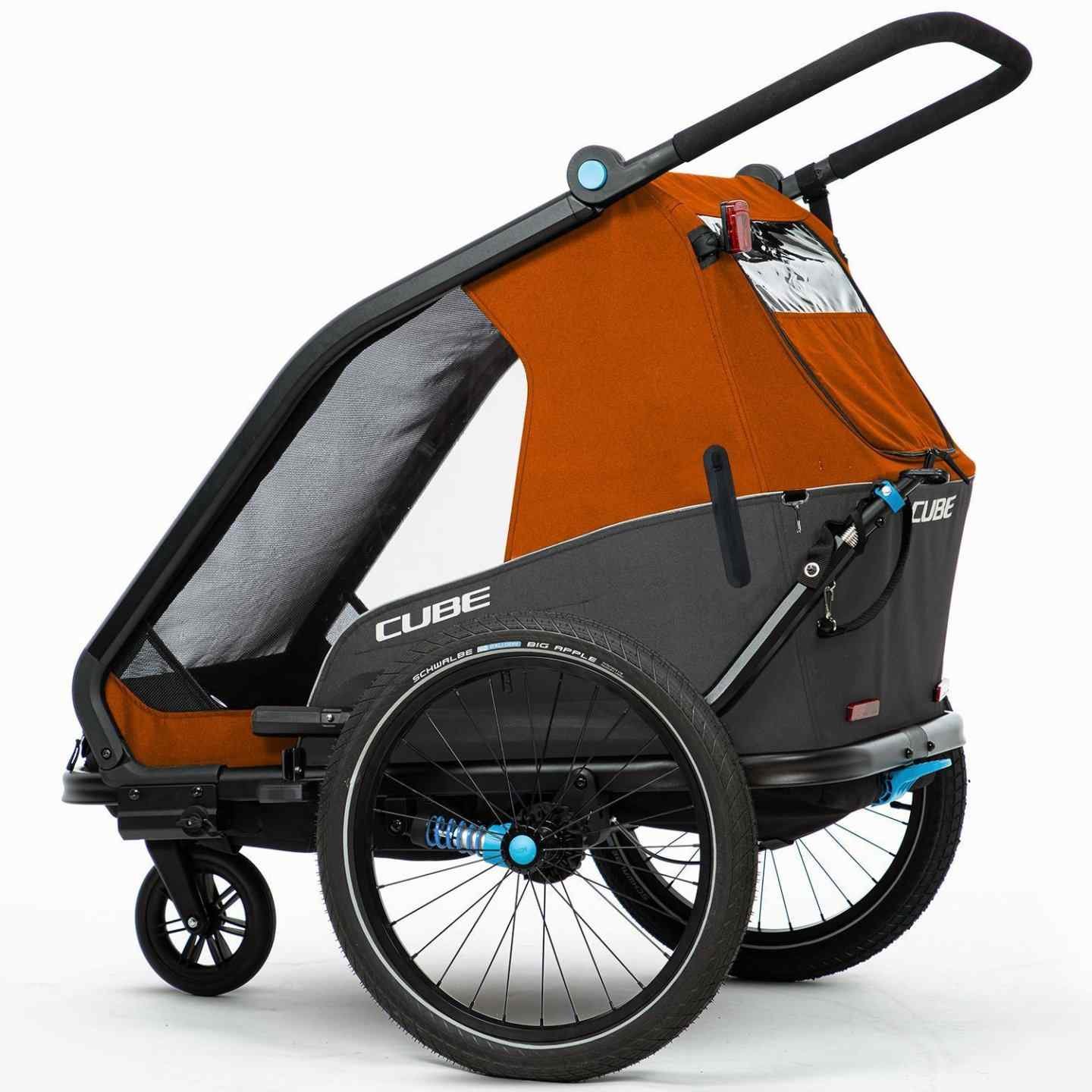 CUBE Double CMPT Kinder Remorque Vélo Enfants - X Actionteam - grey´n´orange – Image 3