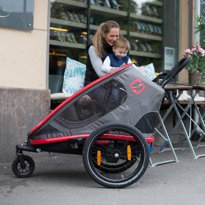 Hamax Outback One Remorque Vélo pour 1 Enfant - rouge / noir – Image 3